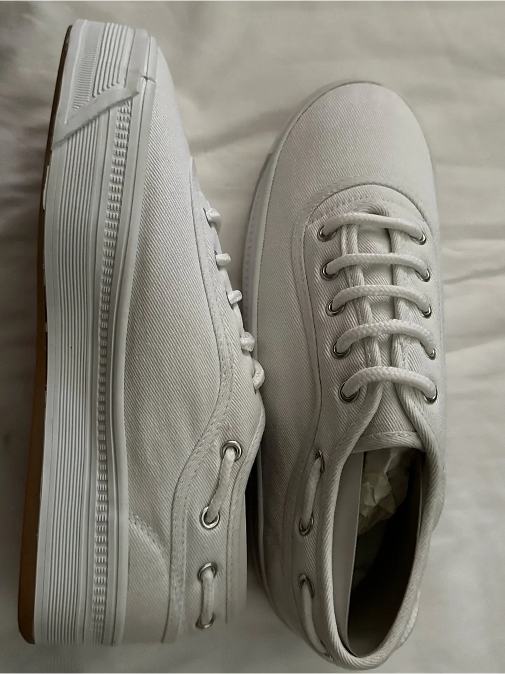 AJ Valenci Women’s Chunky Platform Lace-Up Sneakers Size 7.5 White Casual Shoes